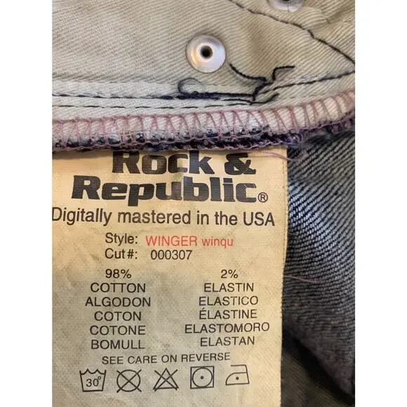 Rock & Republic Winger Jeans Women’s Winqu Flare Dark Wash Size 26 Blue - Picture 11 of 11